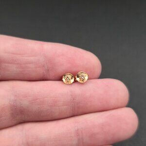 Gold Over Sterling Silver Very Tiny Cubic Zirconia Stud Earrings A7065